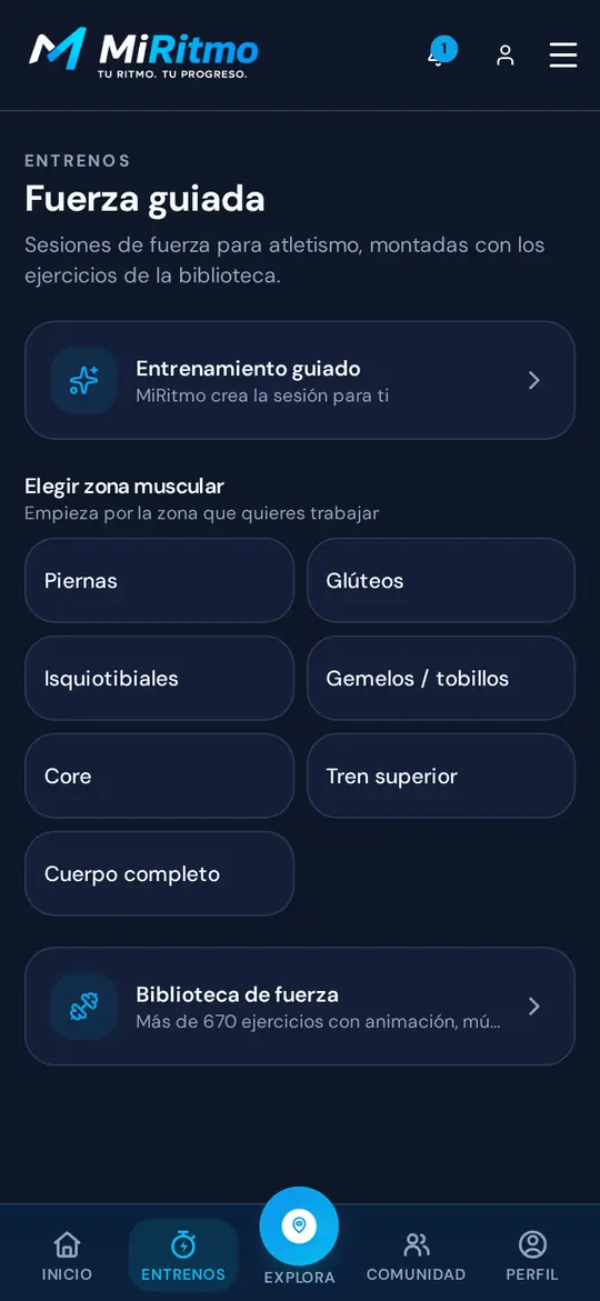 Fuerza guiada en el móvil