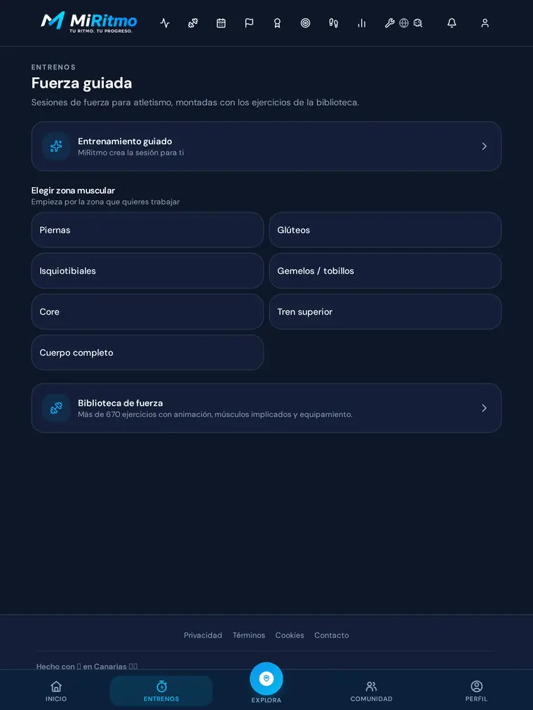 Fuerza guiada en la tablet